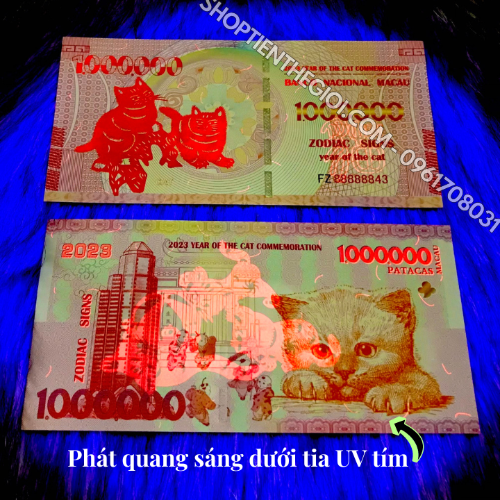 Tiền Lì Xì 1 Triệu Dola Macao Hình Con Mèo - SP005941